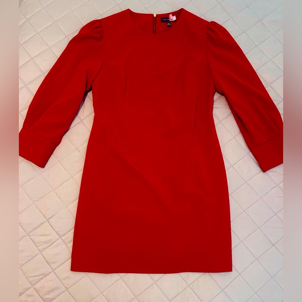 The Limited Red Sheath Dress with 3/4 Sleeves